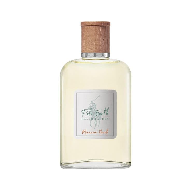 Ralph Lauren Polo Earth Moroccan Neroli bottle with fresh citrus for daily wear.