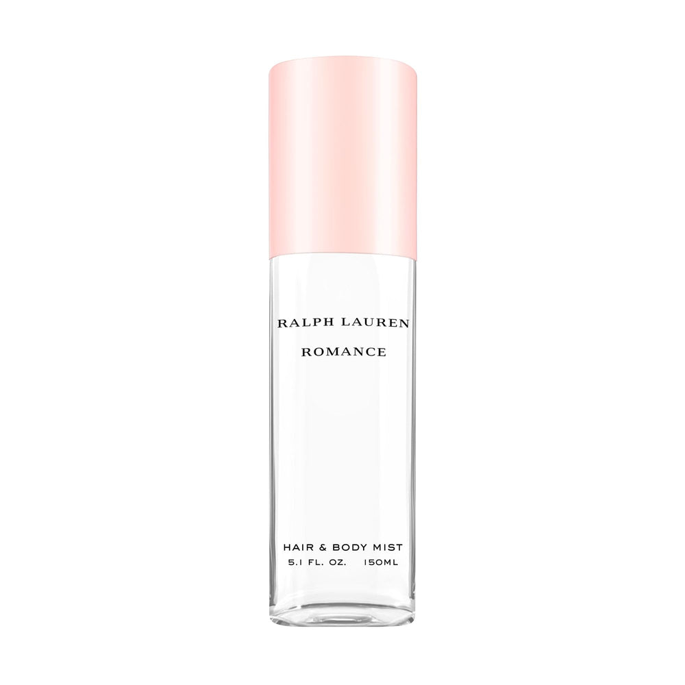 Ralph Lauren Romance hair mist bottle front showing floral notes for everyday freshness.