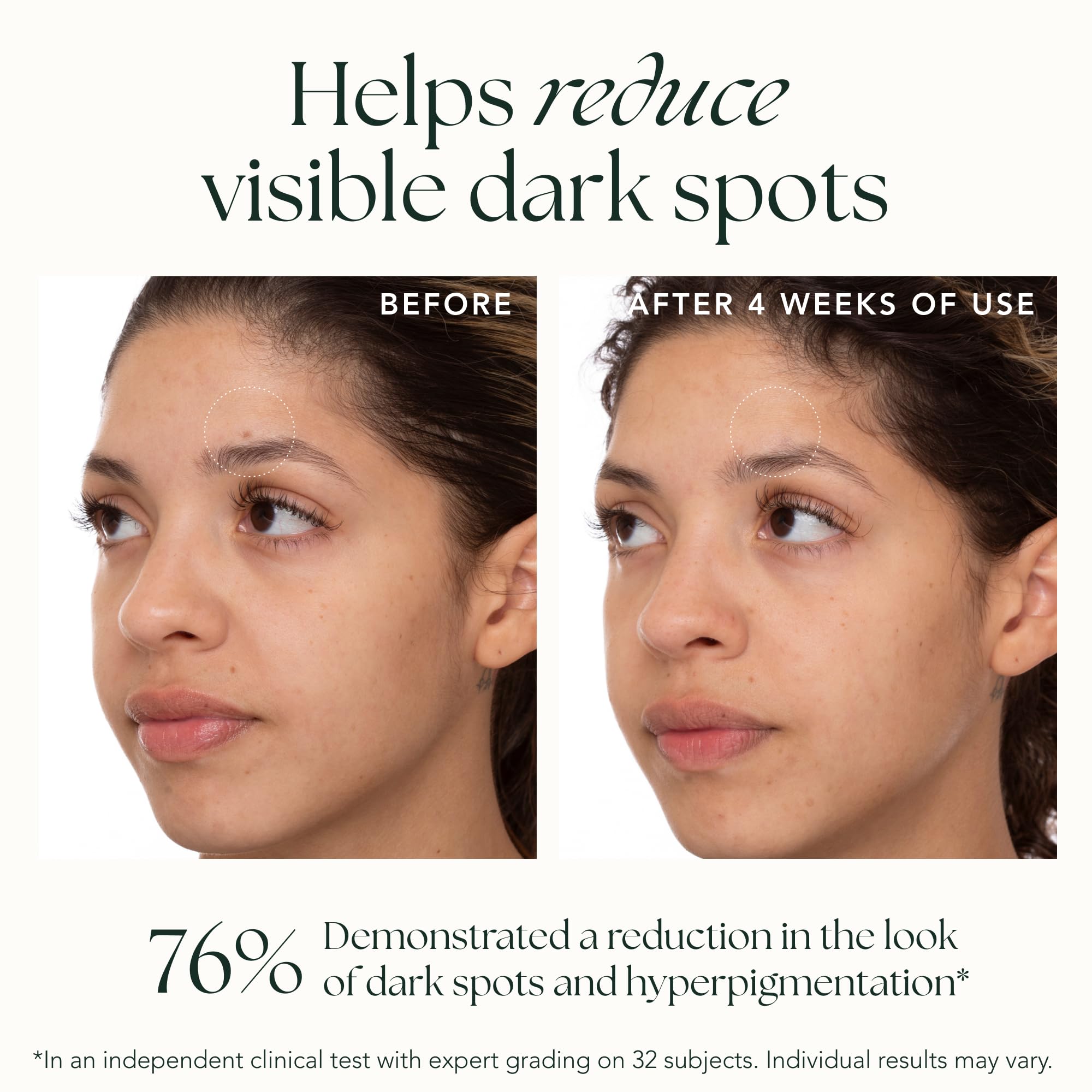 Radiant skin glow as a possible brightening outcome after use