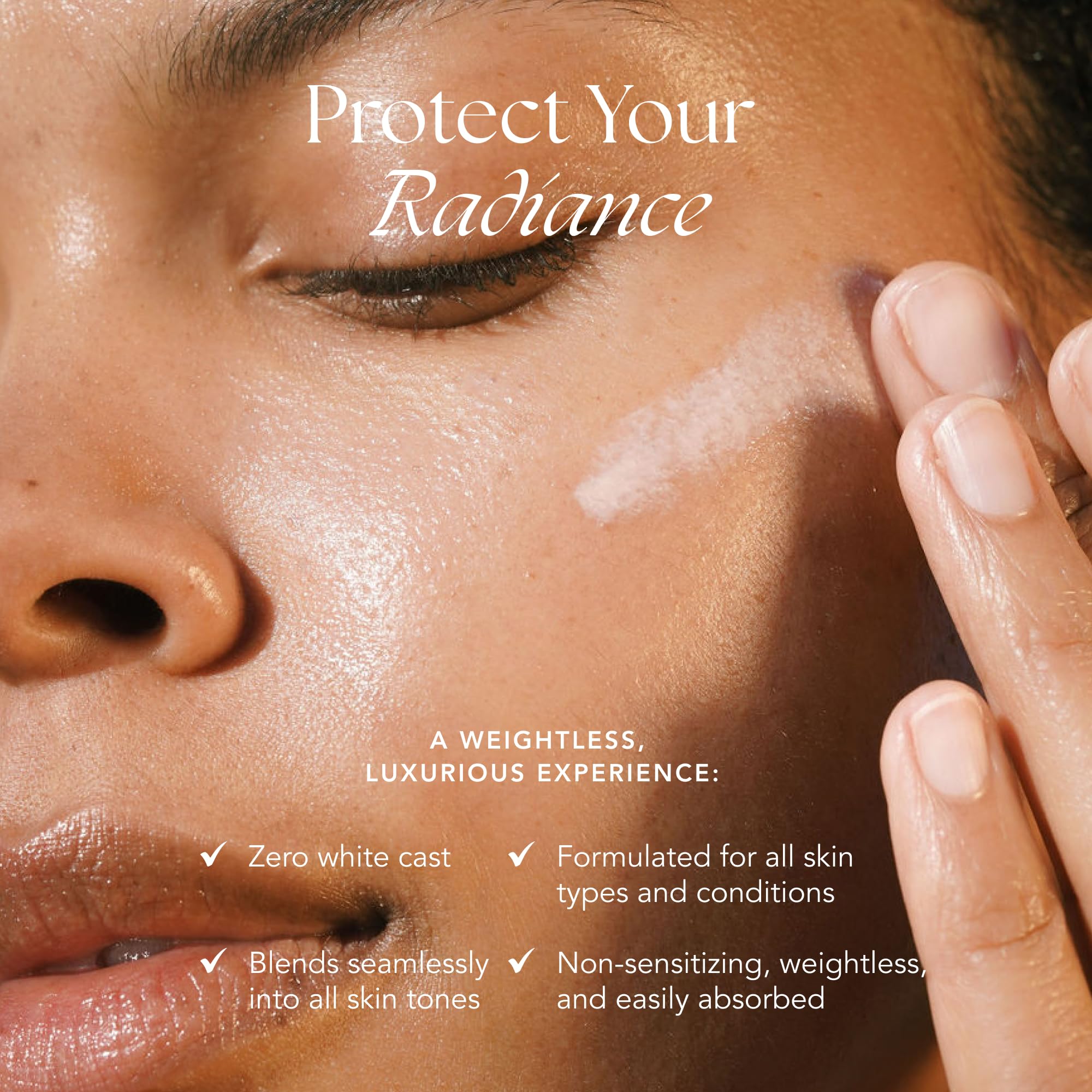 RANAVAT Adaptogenic Shield graphic highlights UVA/UVB protection and antioxidants