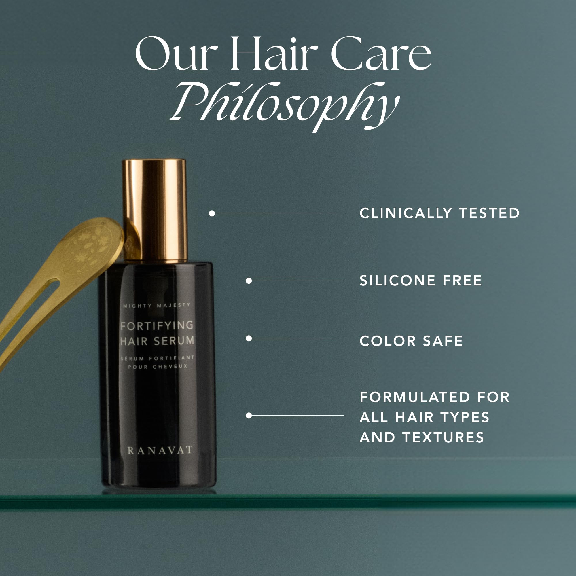 Hair glistening with sheen after applying Mighty Majesty serum