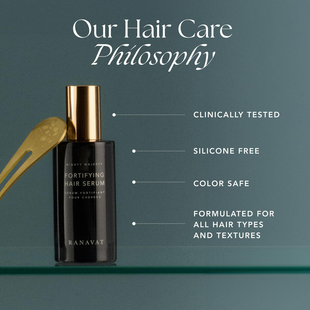 Hair glistening with sheen after applying Mighty Majesty serum
