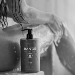 Range Essentials Rise foamy lather delivers a smooth, hydrating cleanse.