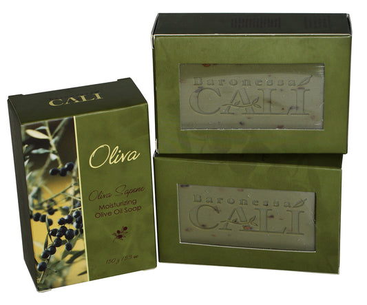 RAPSI Baronessa Cali Olive Green Sapone bars deliver deep moisture from olive oil.
