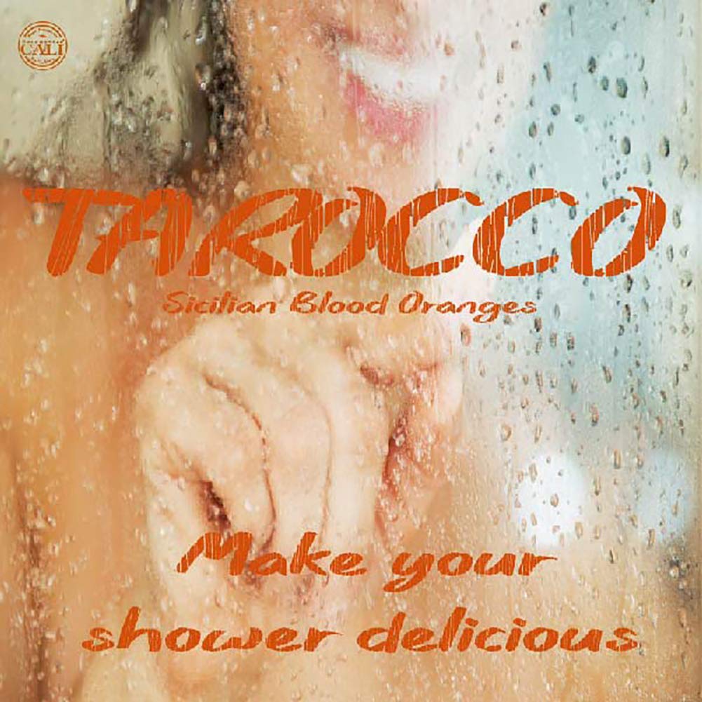 RAPSI Baronessa Cali Tarocco body wash being poured for a creamy lather