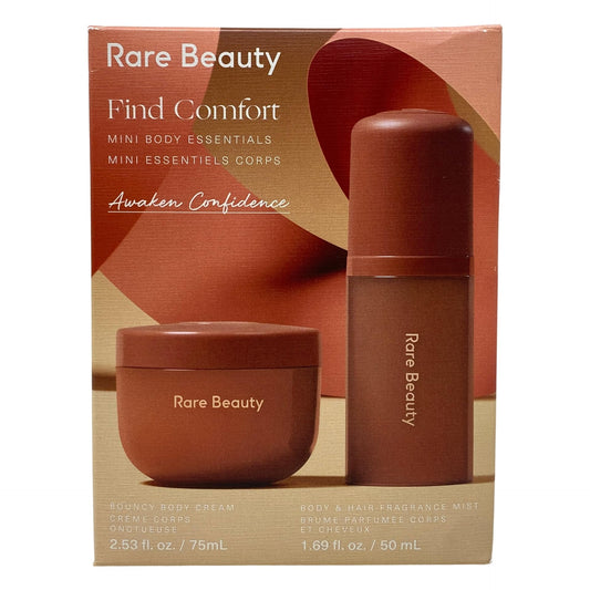 Rare Beauty Mini Find Comfort Body & Hair Fragrance Mist refreshes skin and hair with a light scent.