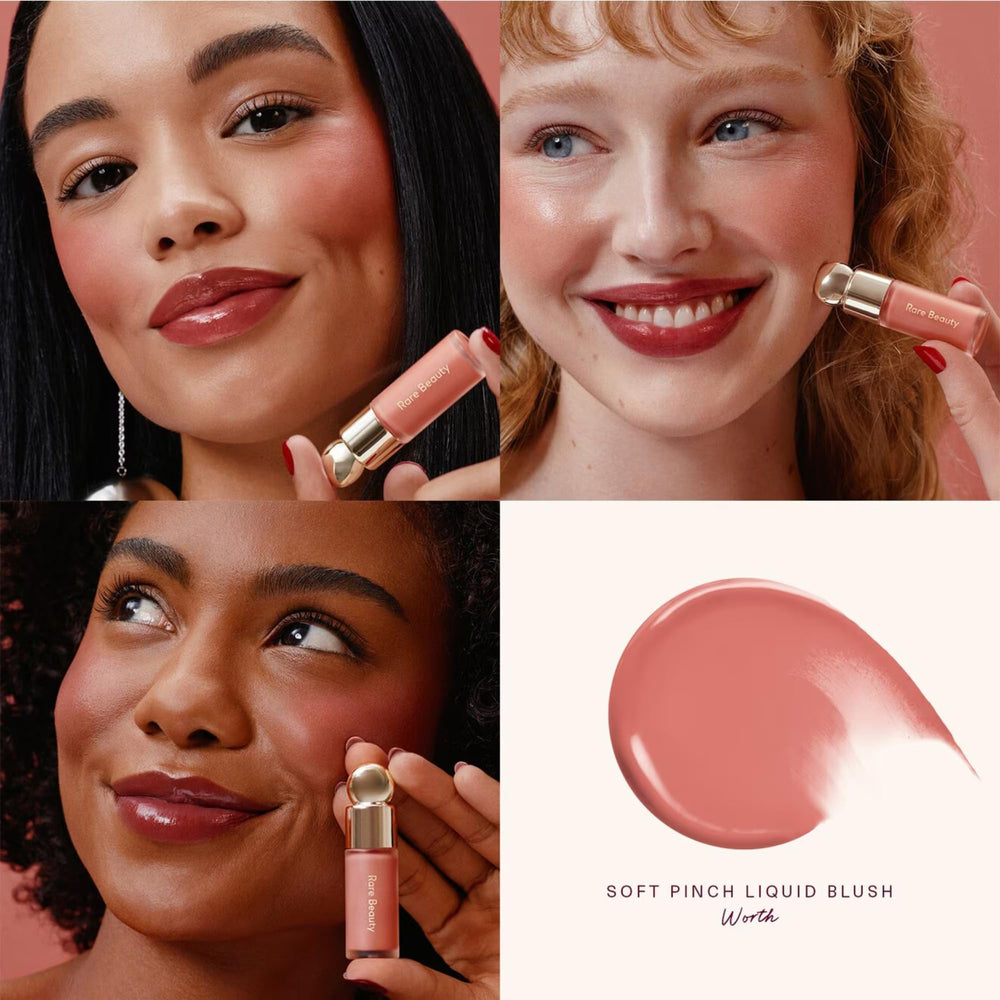Rare Beauty Soft Pinch Tinted Lip Oil mini on lips adds gloss and hydration