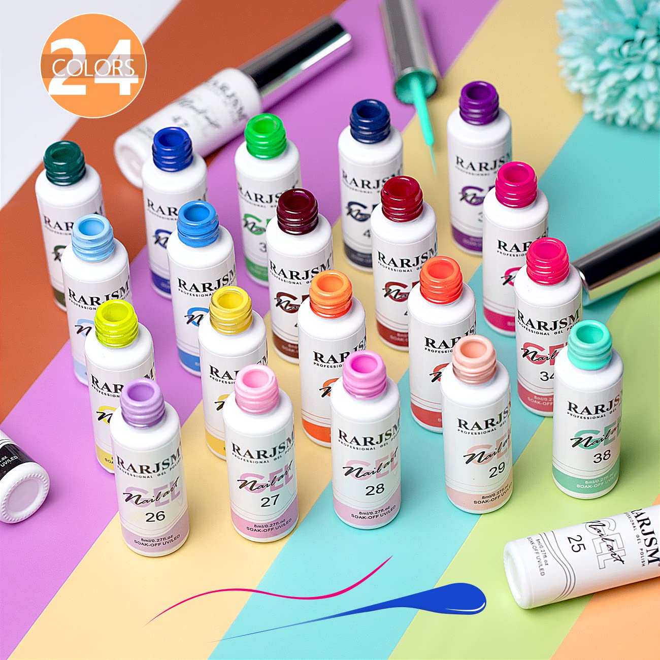 RARJSM built-in line brush cap design supports quick clean painting