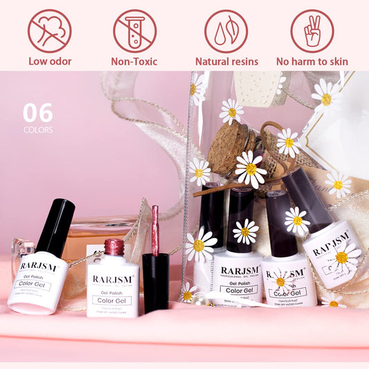 RARJSM nude cat eye gel polish in pale shade for subtle elegance