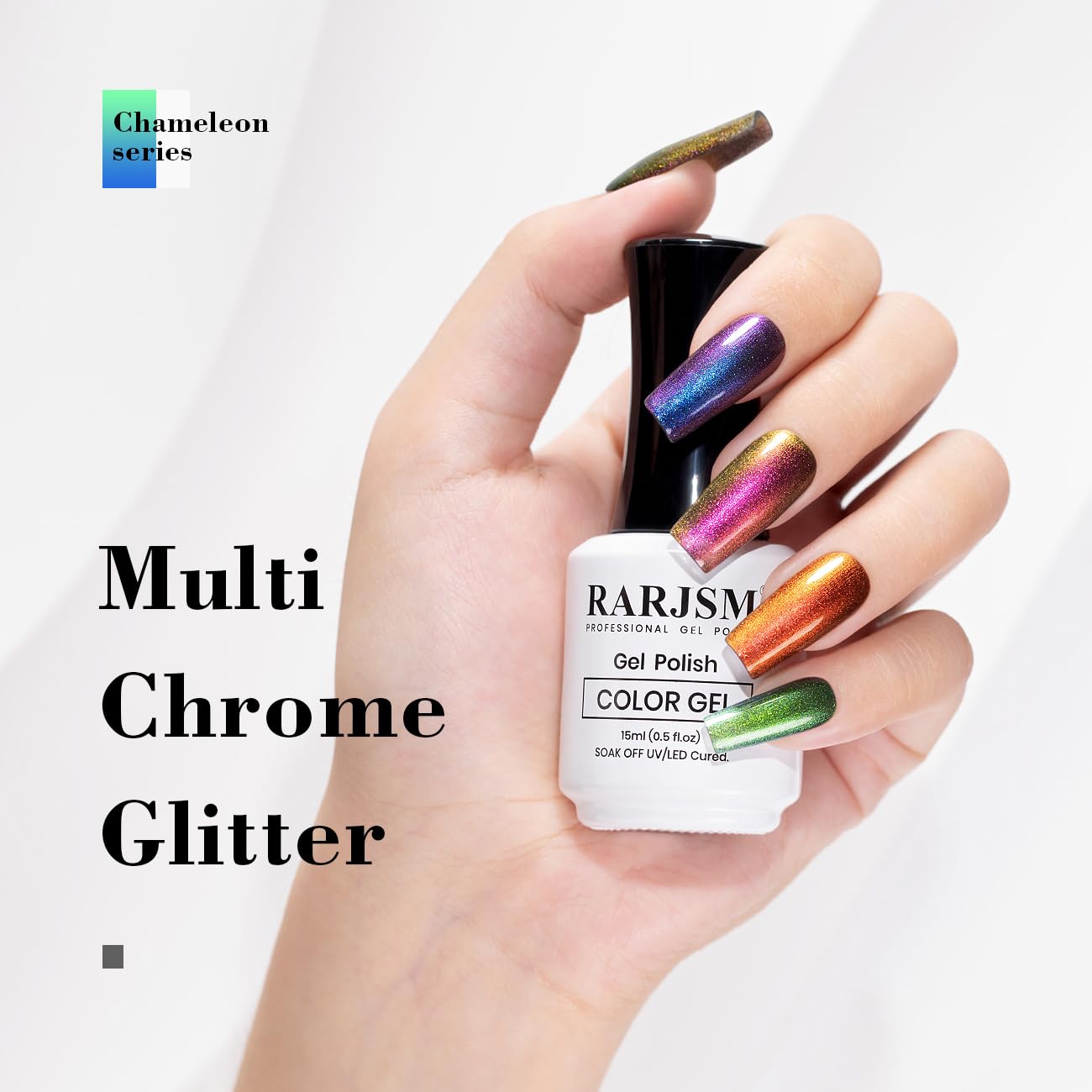 RARJSM glitter shine from different angles enhances manicure depth