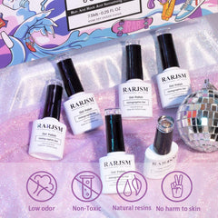 RARJSM violet holographic gel polish shifts with light for chic style.