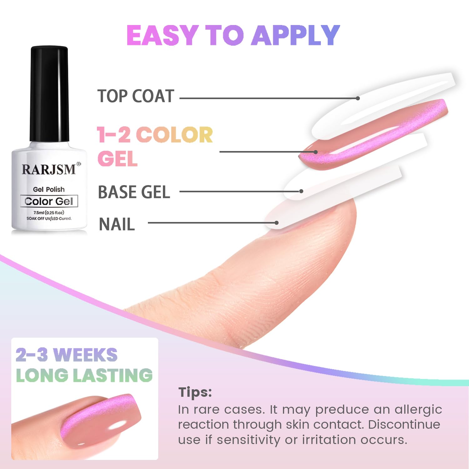 Magnetic stick included to craft the cat-eye effect on wet polish