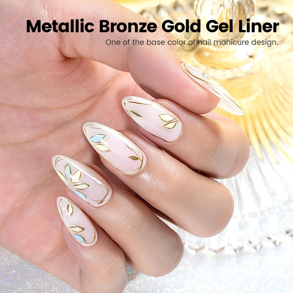 RARJSM mirror finish chrome gel liner adds depth to nails.