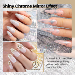 RARJSM precision brush in chrome gel liner for clean lines.