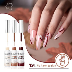 RARJSM nails feature gel liner set on nails for smooth design possibilities