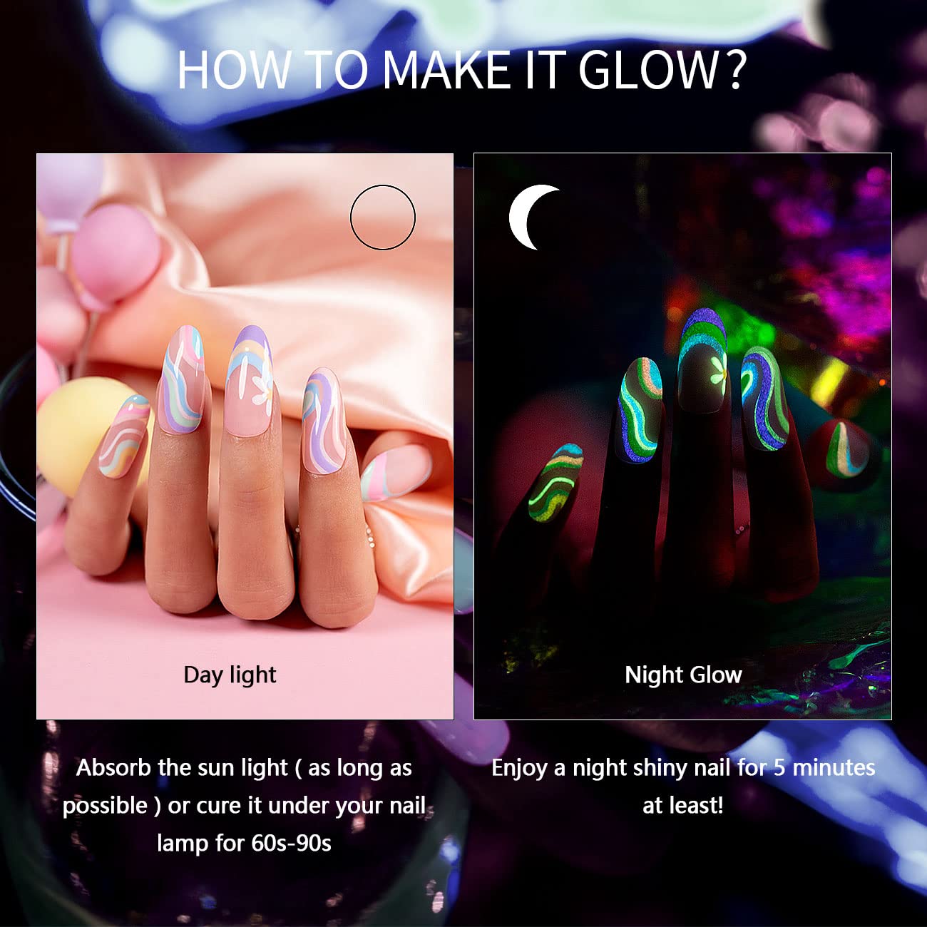 RARJSM pastel and neon color swatches for day and night effects