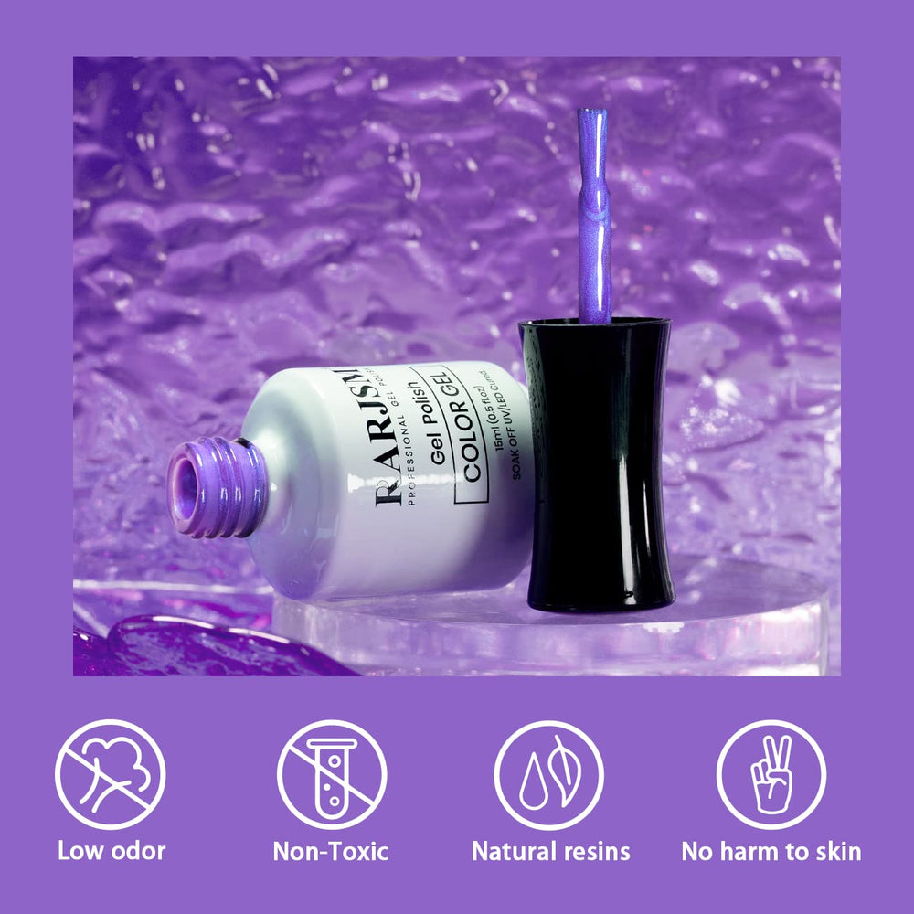RARJSM salon-quality gel formula with low odor and high pigmentation.