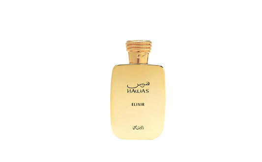 RASASI Hawas Elixir bottle, bold versatile fragrance for daily wear.