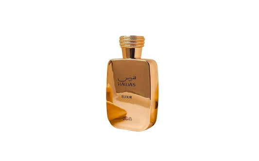 RASASI Hawas Elixir spray, long-lasting scent for evening occasions.