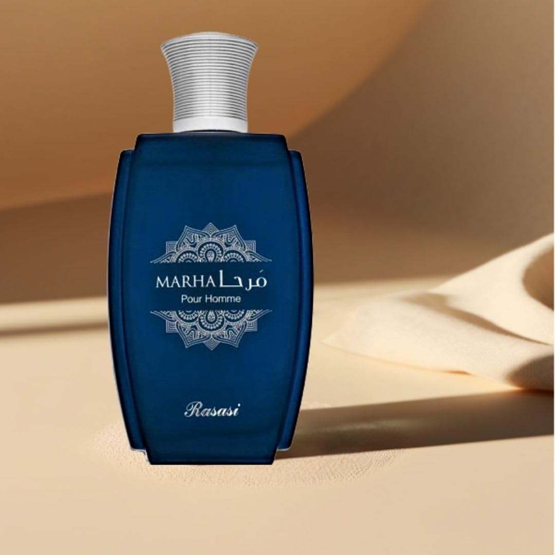 RASASI Marha leather amber base; lasting masculine impression across the day.