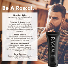 Rascal brand ethics and natural ingredients support responsible grooming.