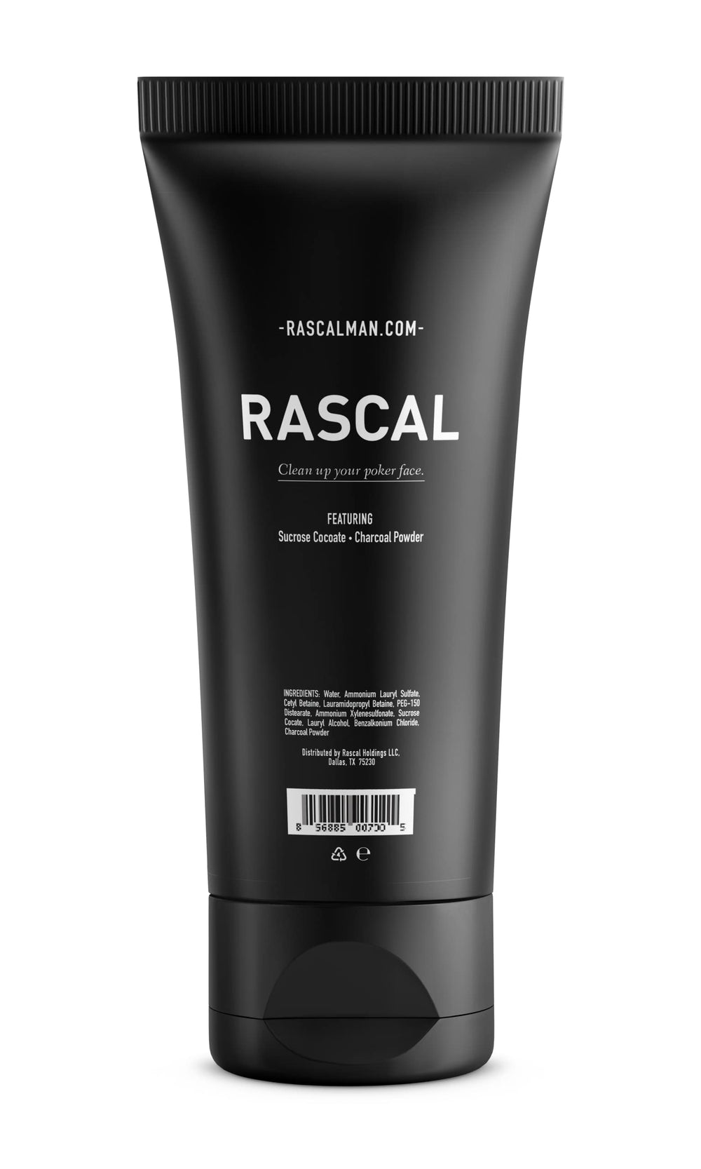 Rascal Men's Face Cleanser with orange peel oil tones and smooths skin.