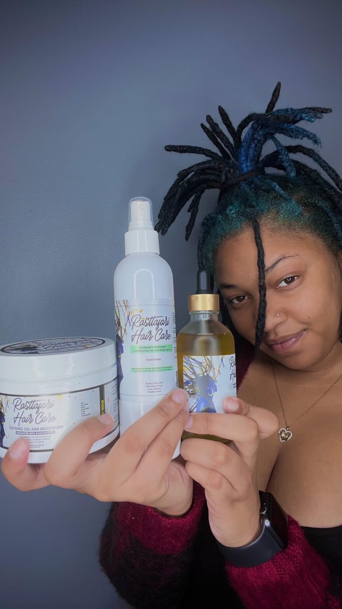 Rasttafari Hair Care formula label emphasizes chemical-free formula