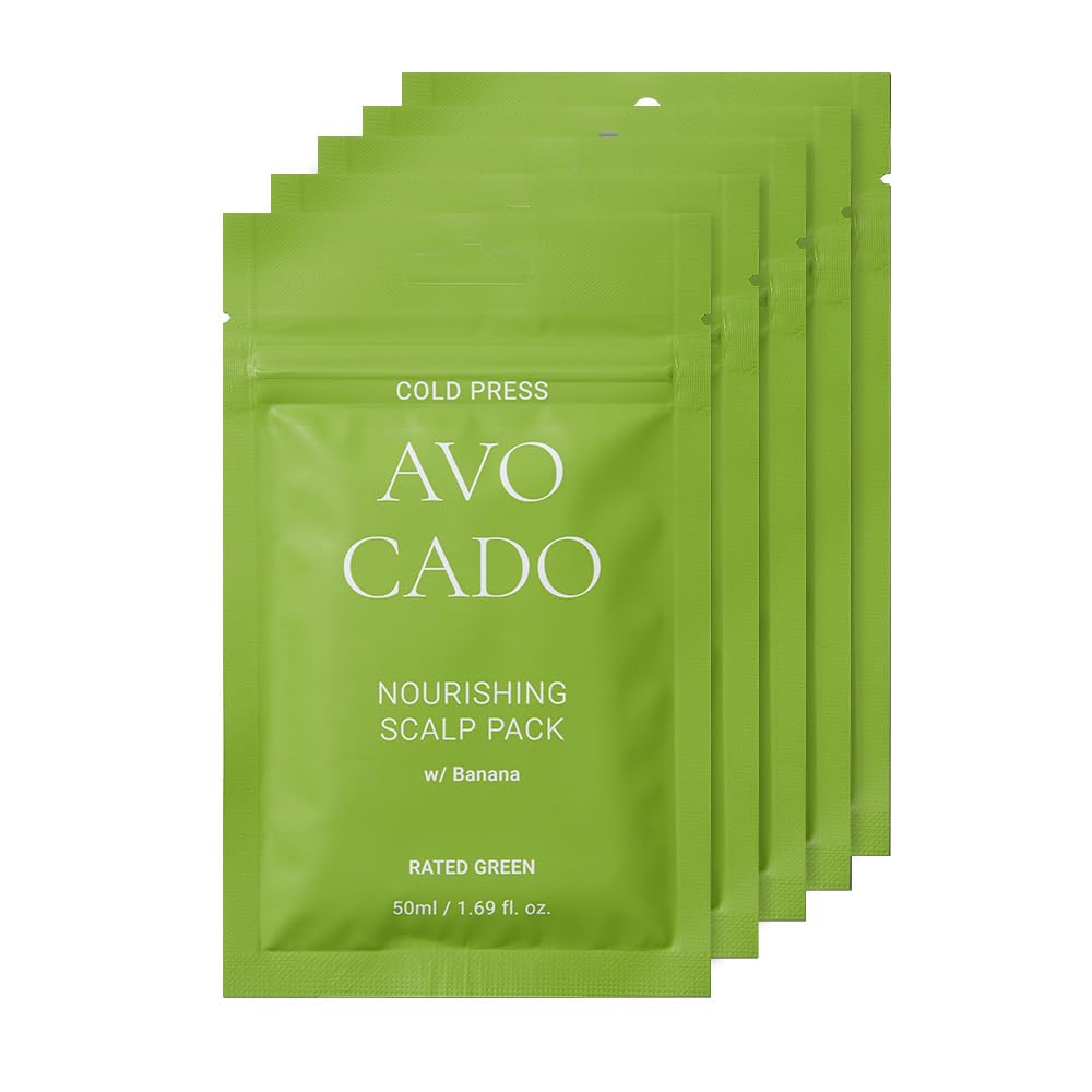 Rated Green coldbrew avocado nourishing scalp pack bottle for daily scalp hydration.