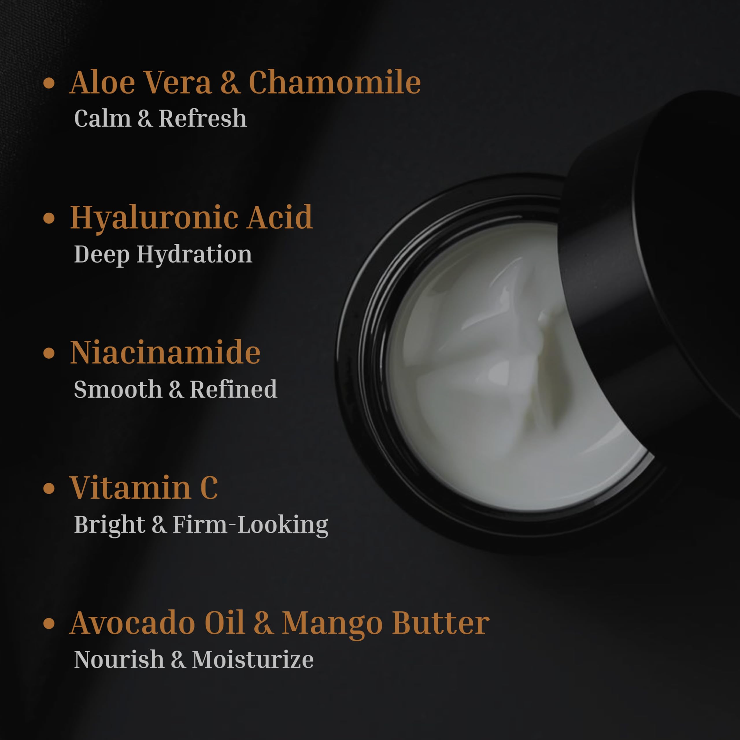 Vitamin C inscription hints at brightness and even-toned skin support