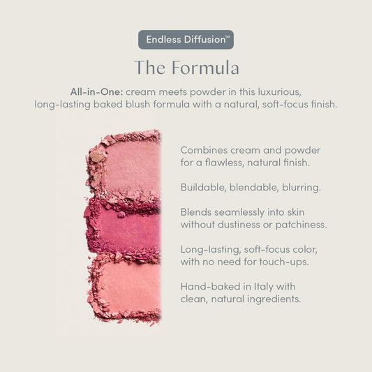 Ravie Beauty Endless Diffusion Baked Blush duo-toned melange blends two shades for seamless finish