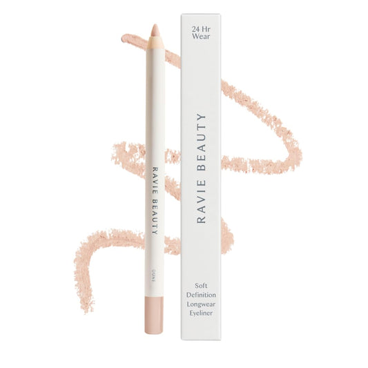Ravie Beauty Soft Definition Eyeliner DUNE swatch for smooth blendable color.