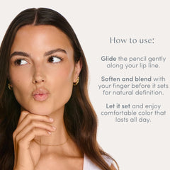 Ravie Beauty Lips Honey application close-up, creamy glide for shaping without harsh lines.