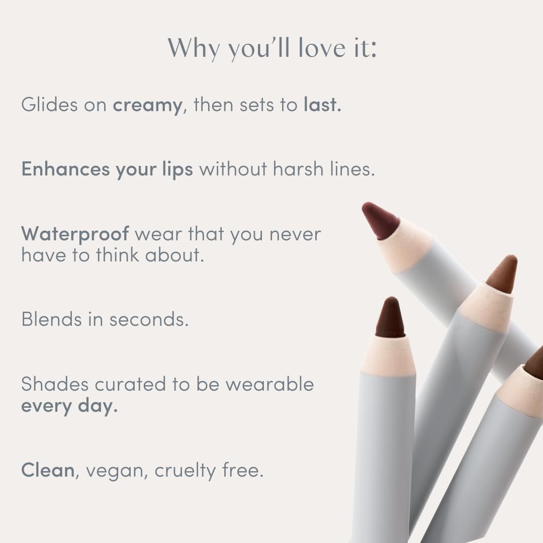 Ravie Beauty Soft Definition Lip Liner Honey on lips, natural finish and subtle definition.