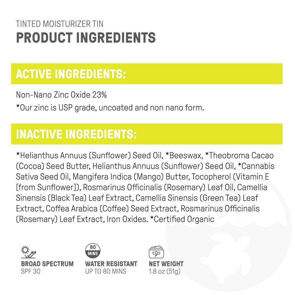 Raw Elements mango butter highlight showcases hydrating base for skin.
