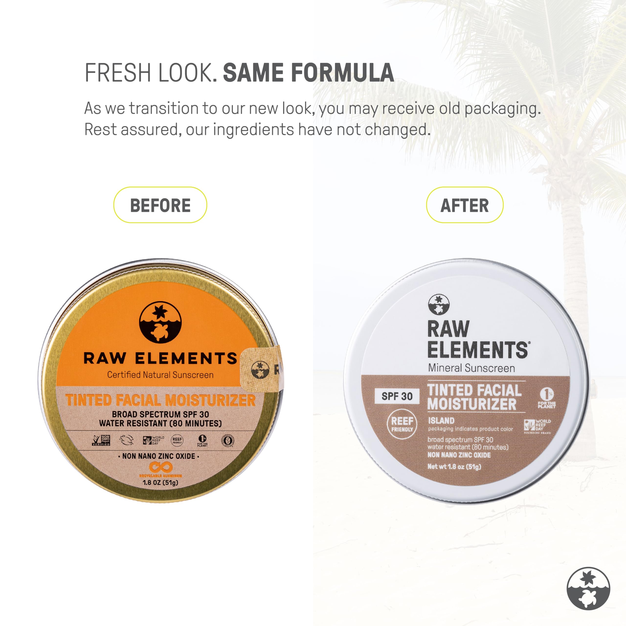 Raw Elements tinted face cream swirl on skin showcasing smooth texture
