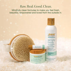 Raw Sugar Body Bliss body butter jar delivering lasting hydration and silky skin