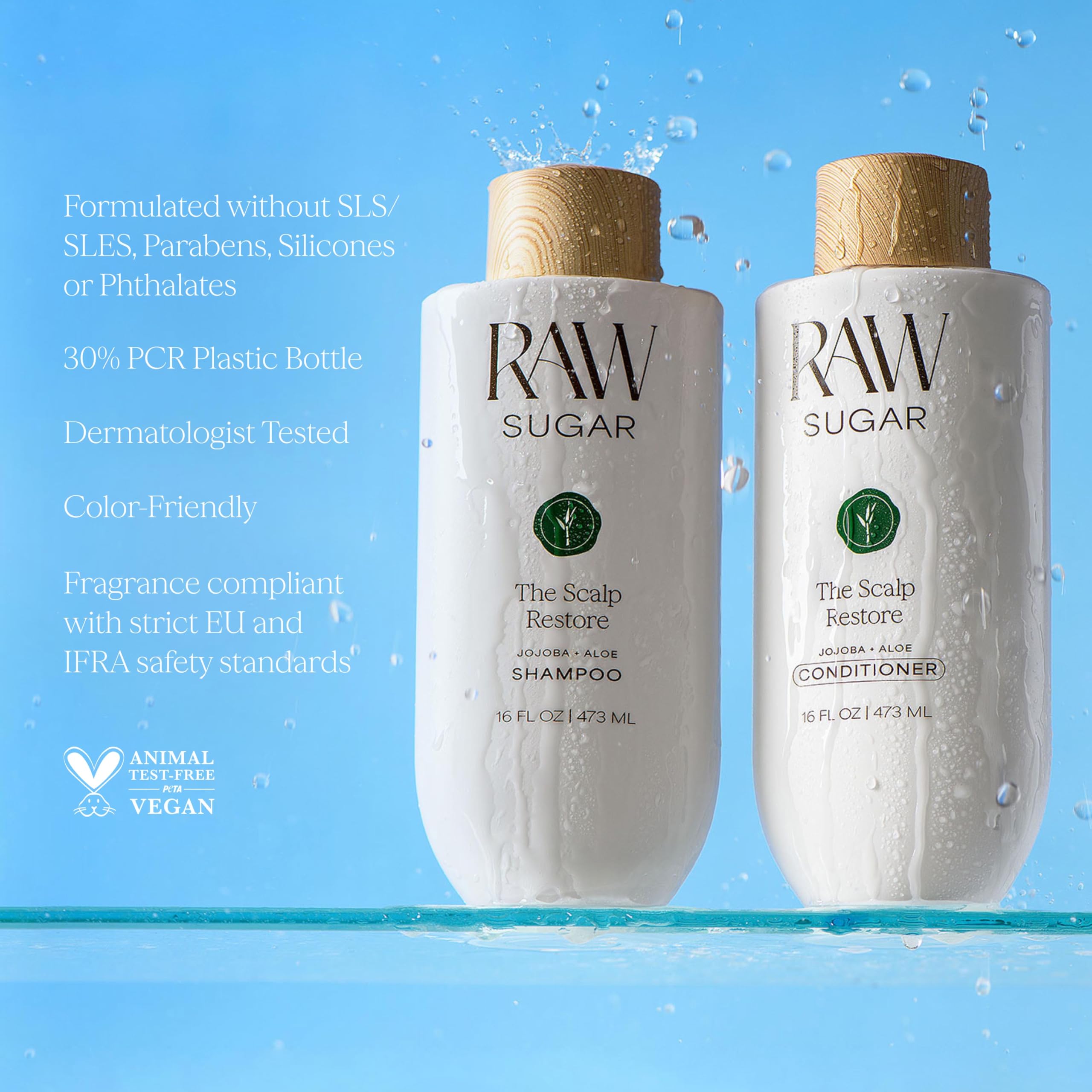 Raw Sugar Conditioner smooth hair texture after application.