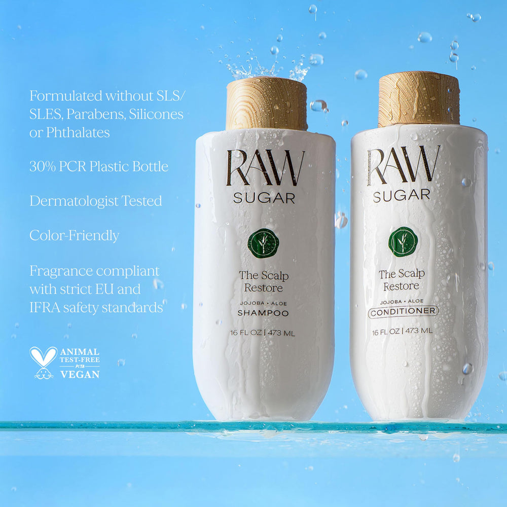 Raw Sugar Conditioner smooth hair texture after application.