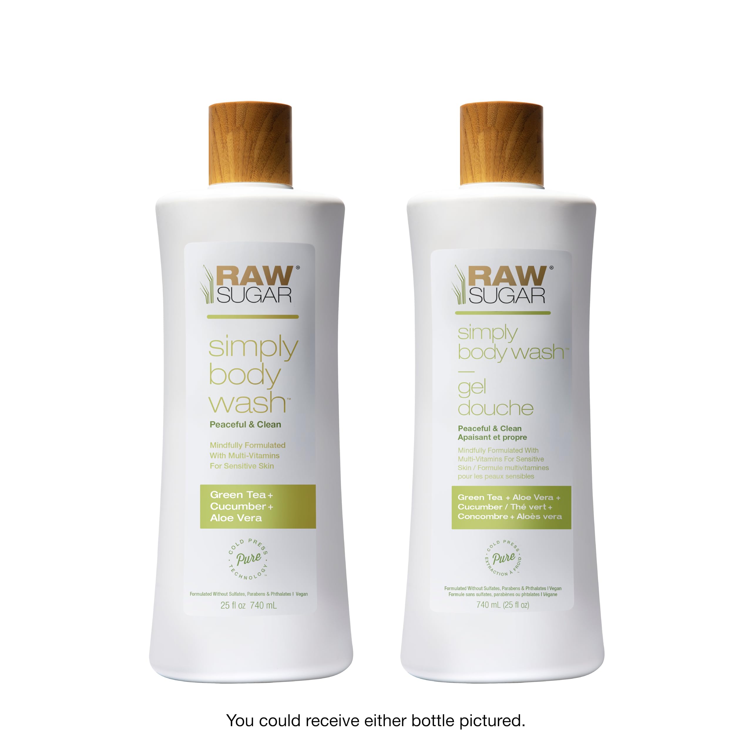 RAW SUGAR Green Tea Aloe Soother scent notes green tea and cucumber.
