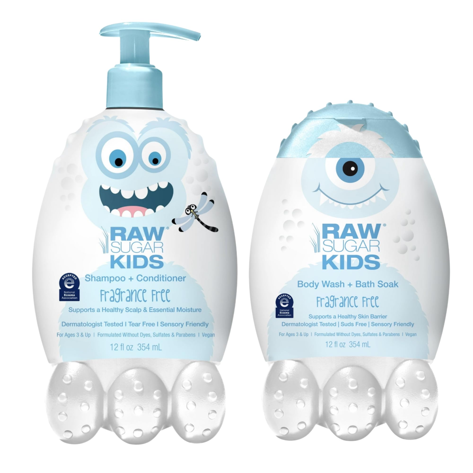 RAW SUGAR Kids 2-in-1 fragrance-free cream for gentle cleansing on sensitive skin