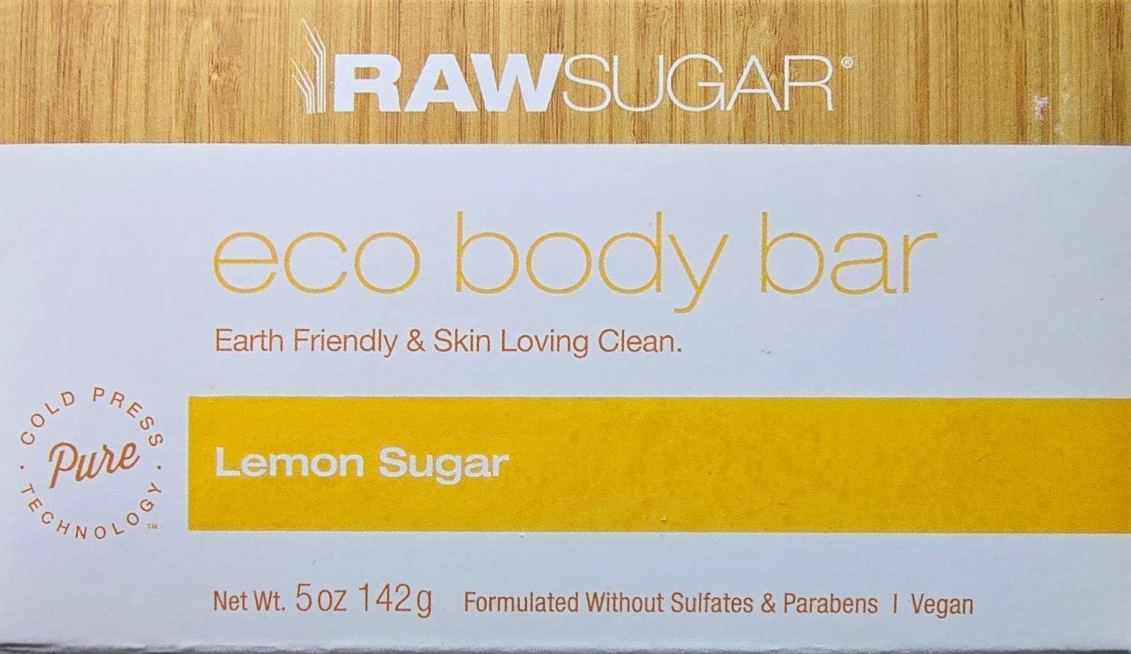 RawSugar Lemon Sugar Eco Body Bar lather for refreshing cleanse and hydrated skin