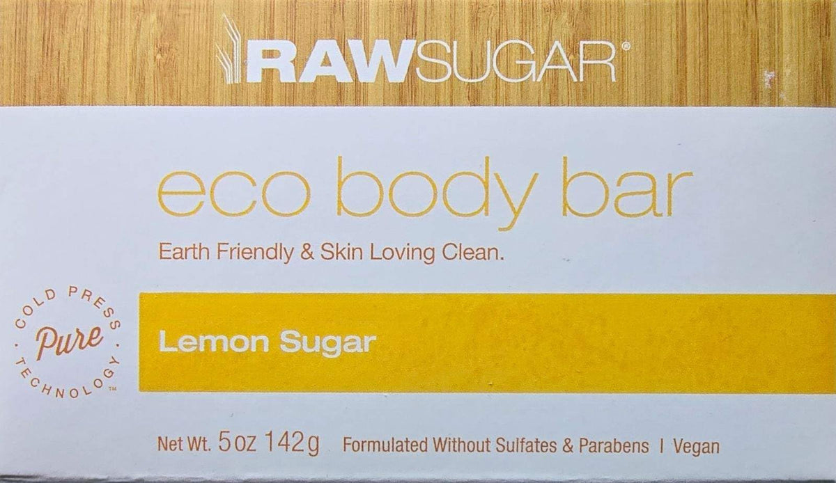 RawSugar Lemon Sugar Eco Body Bar lather for refreshing cleanse and hydrated skin