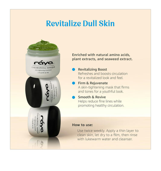 Raya Chlorophyll Masque applied on the face delivers a cooling, refreshing feel.