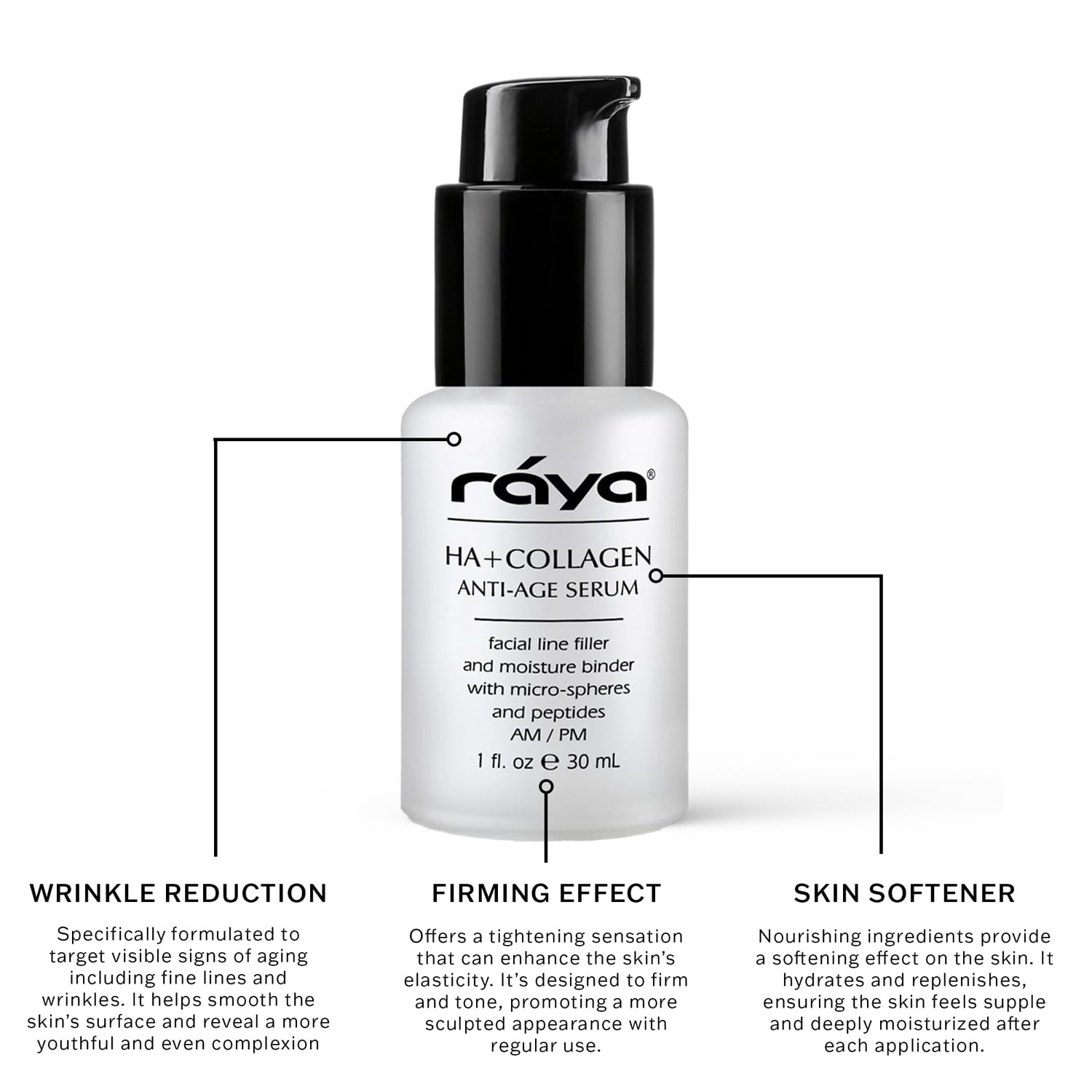 Raya HA + Collagen Serum closeup texture shows creamy clarity for nourishment