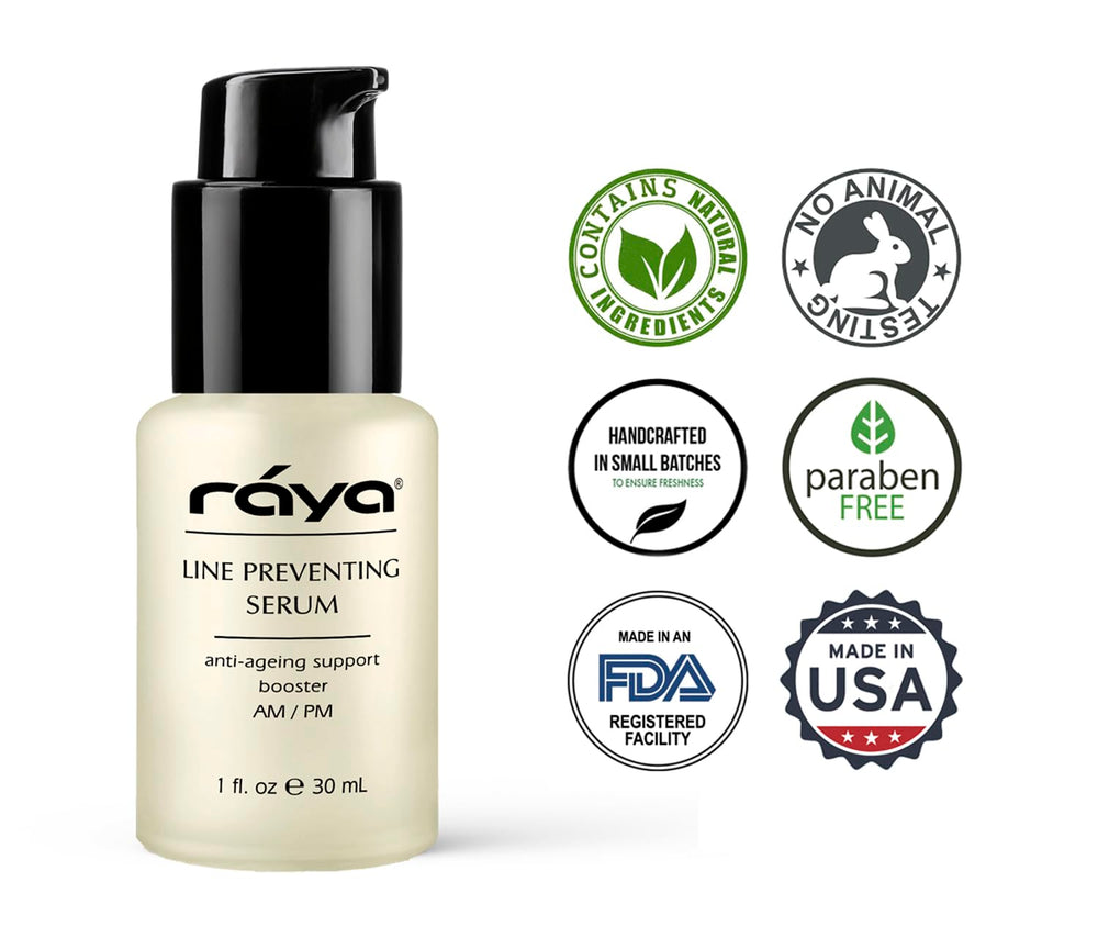 Raya Line Preventing Serum with Ginseng Extract highlights revitalizing ingredients
