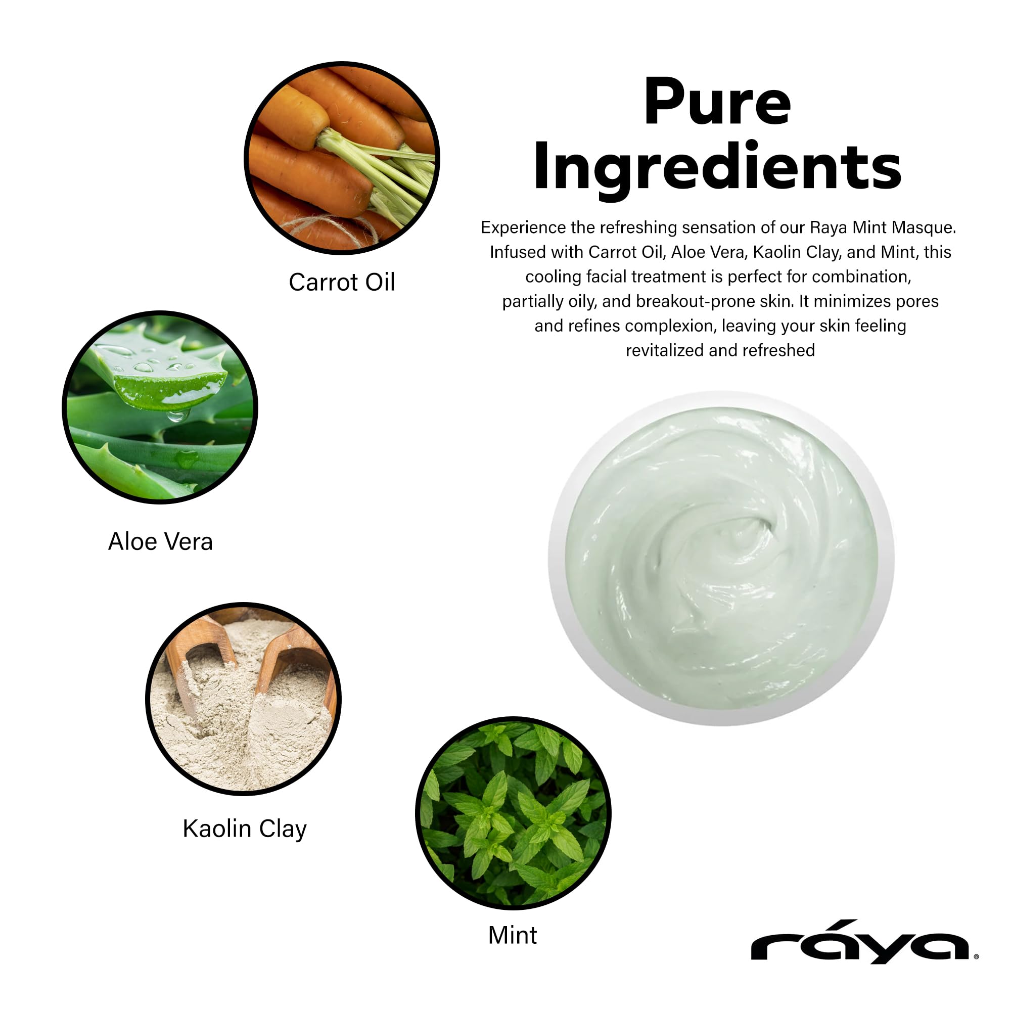Raya Mint Masque texture on skin showing even application and cleansing effect