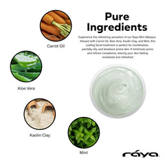 Raya Mint Masque texture on skin showing even application and cleansing effect