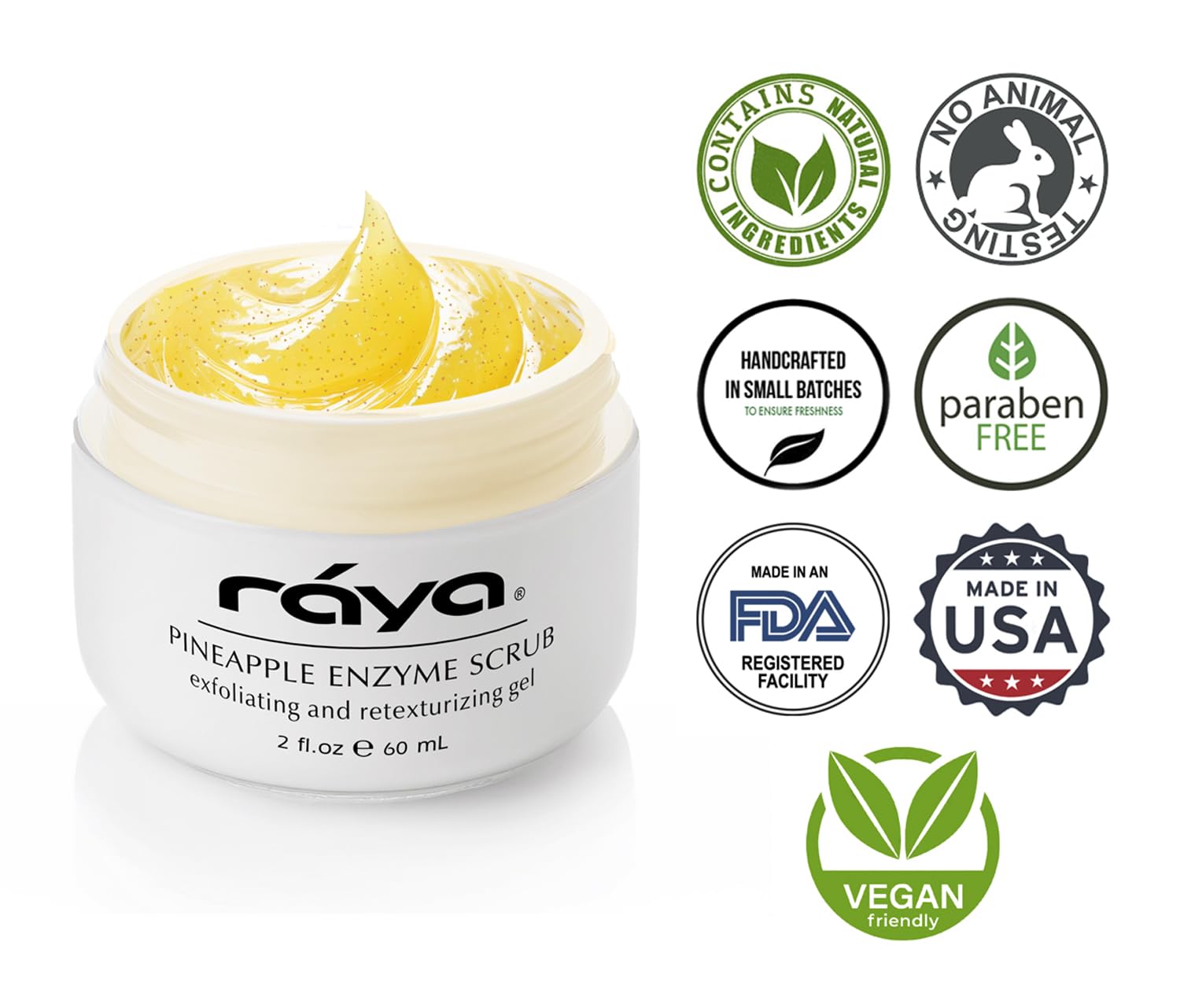 Applying Raya Pineapple Enzyme Scrub on the cheek for gentle massage