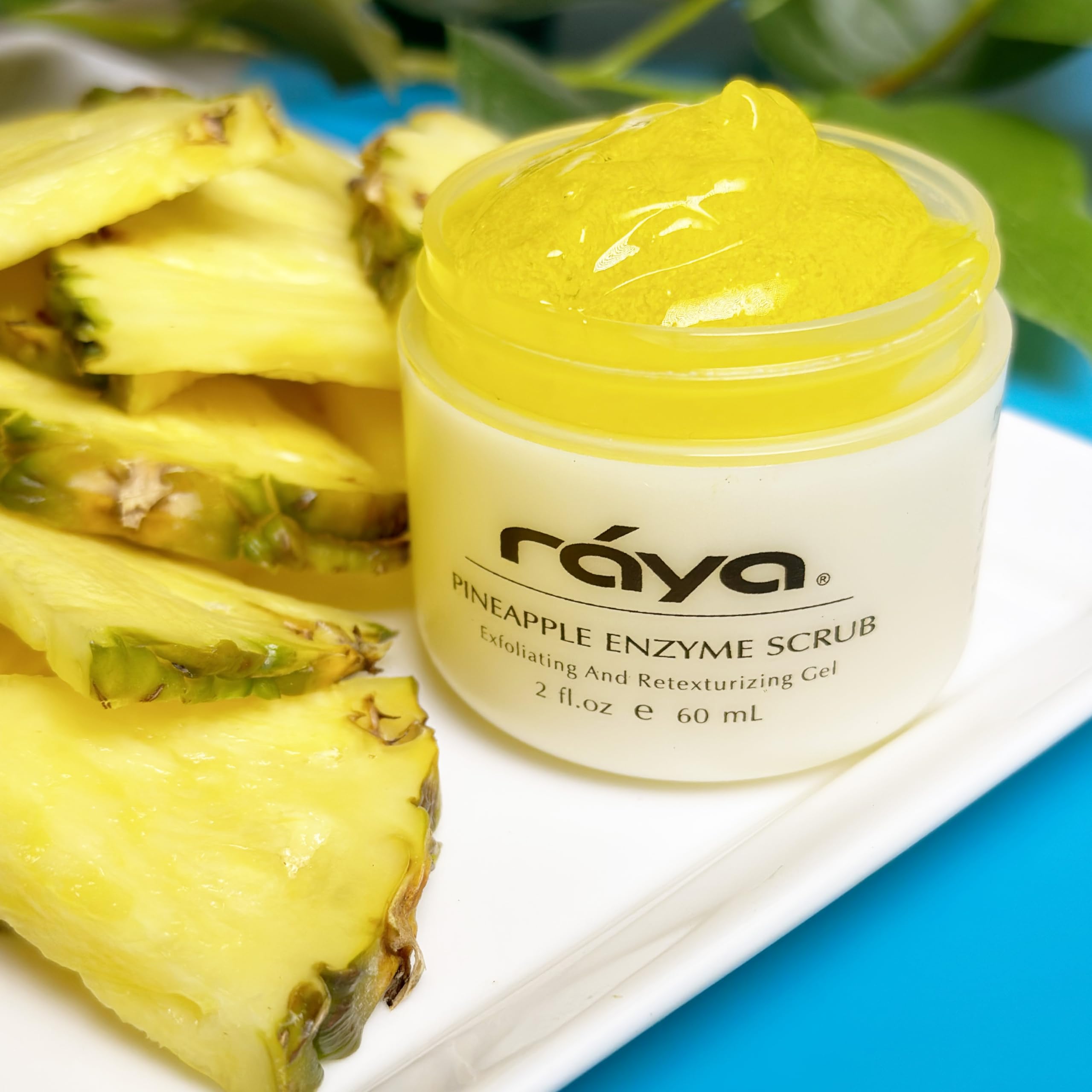 Raya Pineapple Enzyme Scrub packaging ready for display