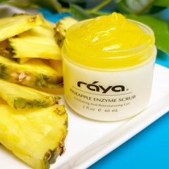 Raya Pineapple Enzyme Scrub packaging ready for display